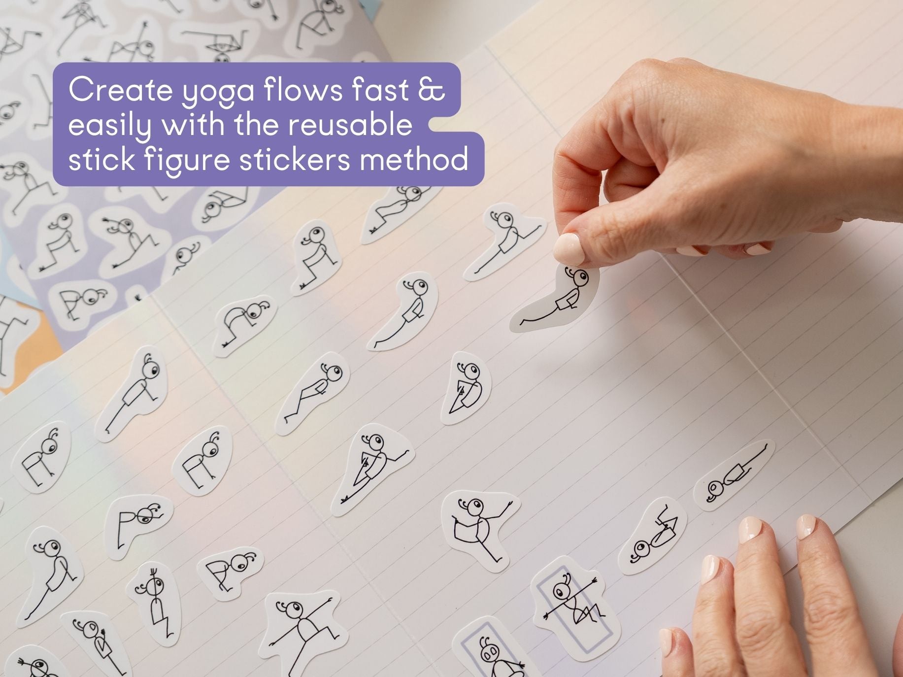 StickPlayFlow Reusable Yoga Stick Figure Stickers