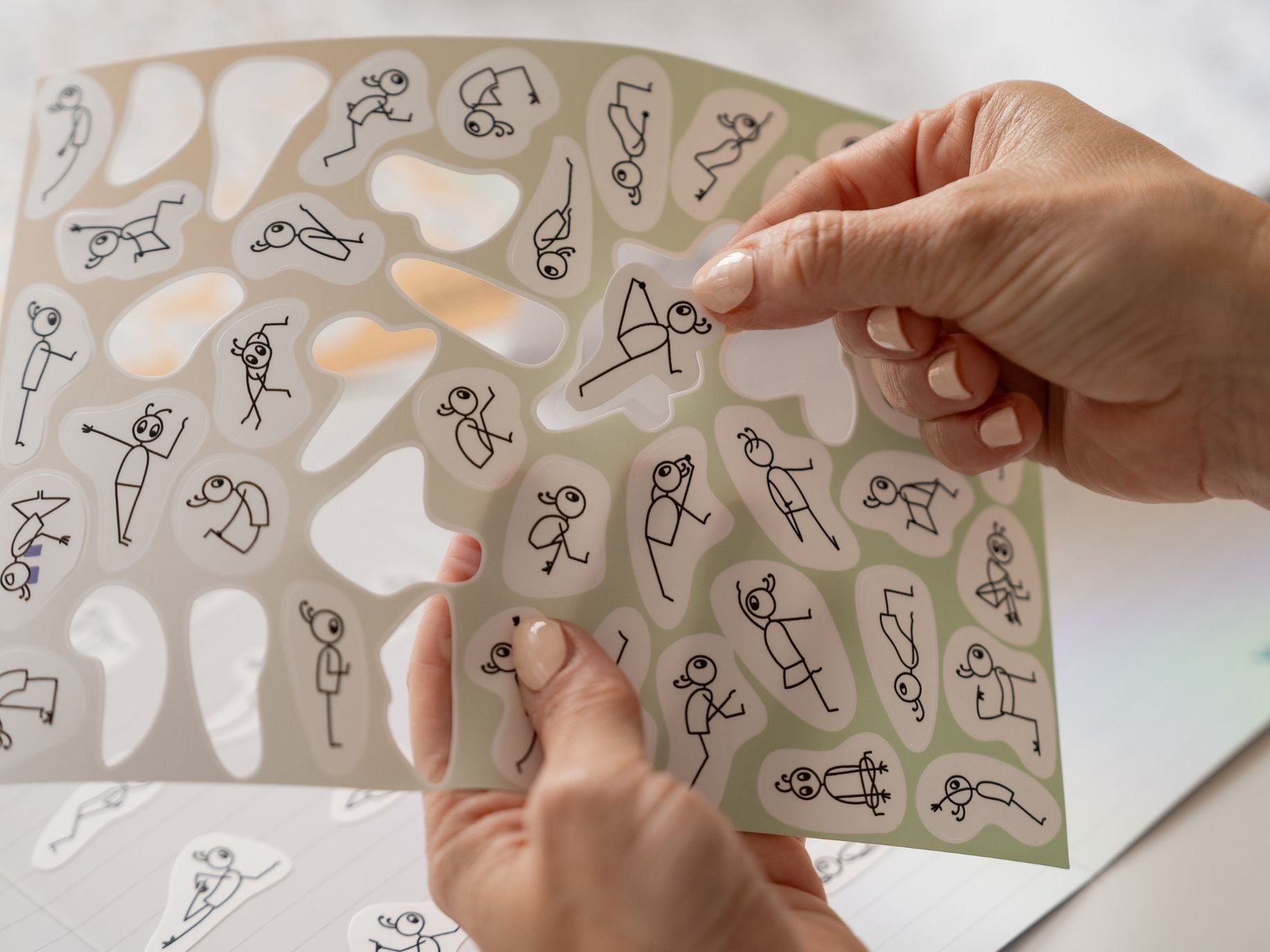 StickPlayFlow Reusable Yoga Stick Figure Stickers