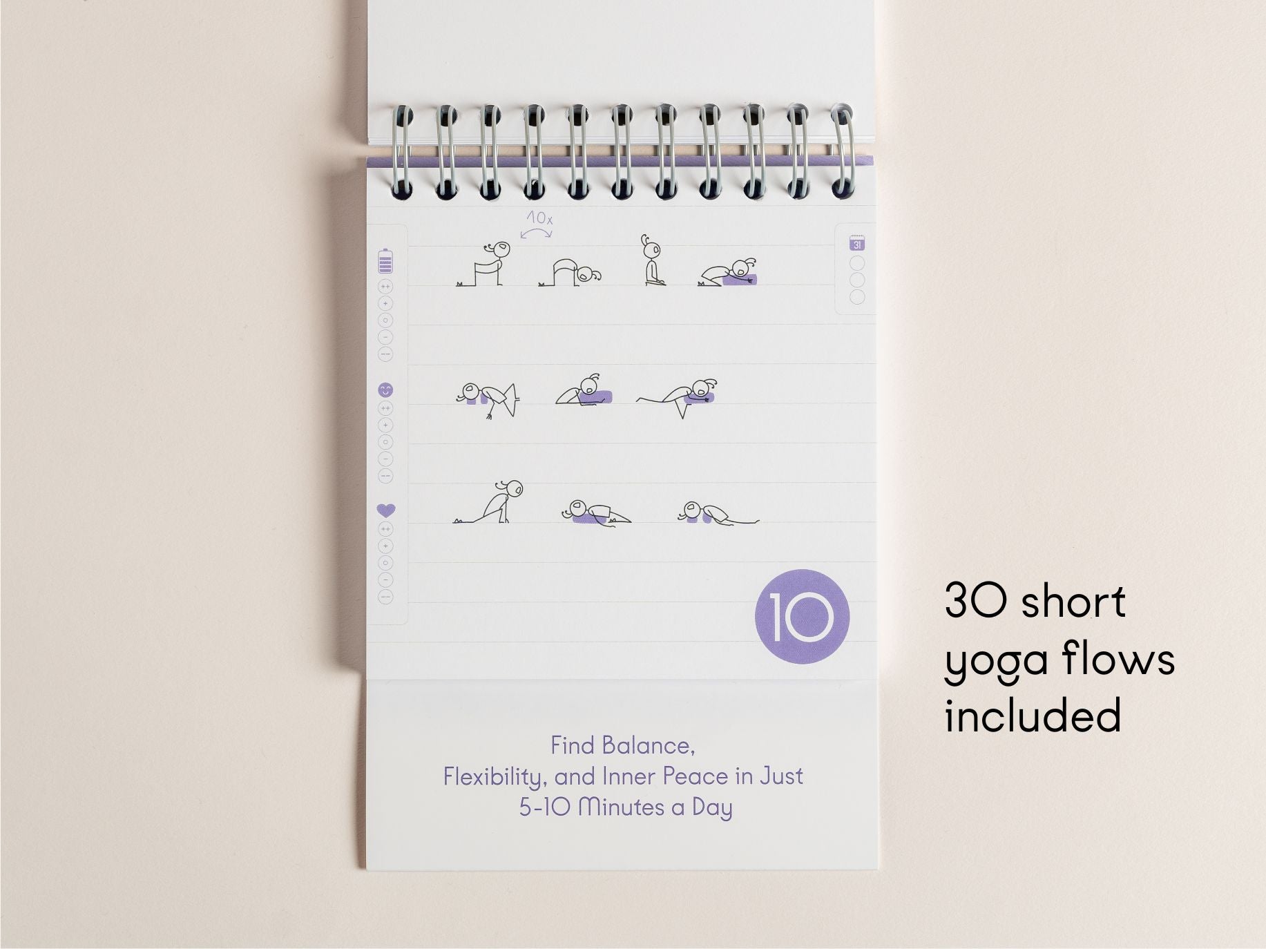 Unboxing the 30 Day Yoga Challenge – includes 30 yoga stick figure sequences designed for yoga at home